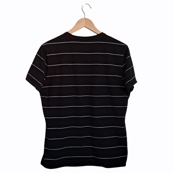 Lacoste Black White Stripe Shirt V-neck 5 Large - Picture 2 of 6